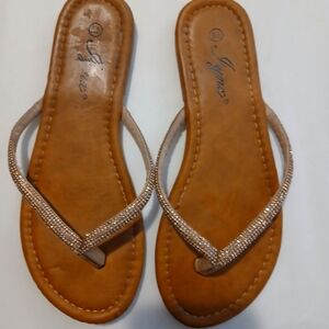 Tan Women's Sworvski Sandals